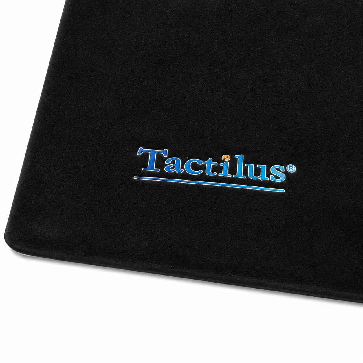 Close-up of the Tactilus logo on the pressure mapping sensor pad cover